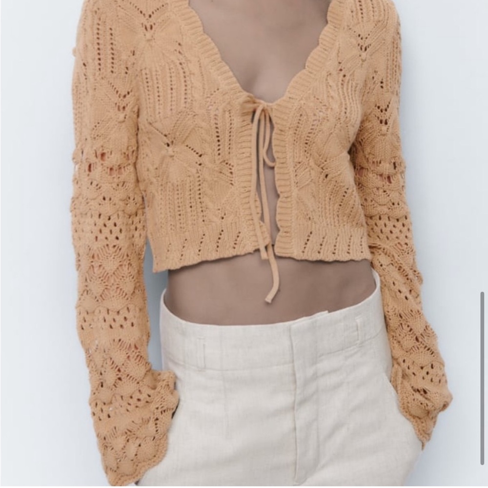 Zara Women's Brown Knit Cardigan